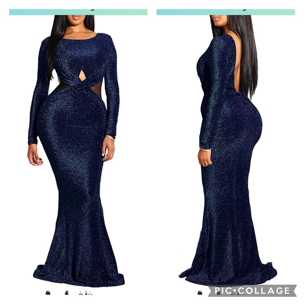 Glitter stretch maxi gown